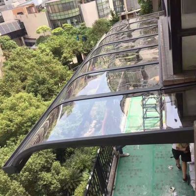 Un buon prezzo. Casterized Nero Bianco Grigio PC Rivestito Impatto Resistente Multiplici dimensioni telaio in alluminio Toldi in policarbonato in linea