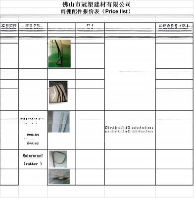 Avvolgimento manuale per finestre in policarbonato 600*800mm/800*1000mm/800*1200mm/1000*1200mm/1000*1500mm Per balcone