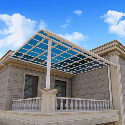 Canopy di copertura in policarbonato di supporto in alluminio bianco resistente agli urti