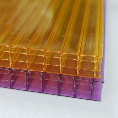 Protezione UV Efficienza energetica Colorato Quattro strati di policarbonato foglio cavo per lucernari e serre