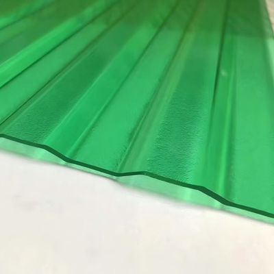 Carta ondulata in policarbonato verde resistente ai raggi UV per tetti di tenda