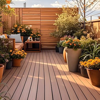 Pavimento in lega di alluminio di colore legno rivestito con TPE per il parco balcone cortile