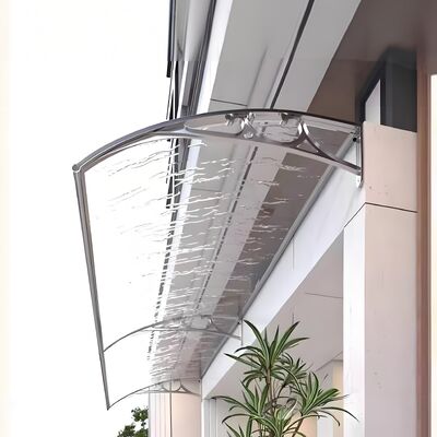 Un buon prezzo. Telaio in alluminio Tenda per finestra in policarbonato Tenda per porta Finestra Tenda protettiva durevole e resistente agli agenti atmosferici, copertura leggera in linea